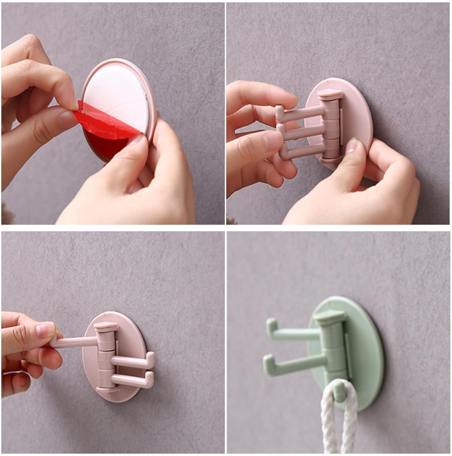 4142 Sticky Hook Household Strong Punch-Free Hook, 180°Foldable Multi-Function Rotatable Hook with 3 Hooks, Suitable for Bathroom, Kitchen, Office (1 Pc) 4142 Sticky Hook Household Strong Punch-Free Hook, 180°Foldable Multi-Function Rotatable Hook with 3 Hooks, Suitable for Bathroom, Kitchen, Office (1 Pc)